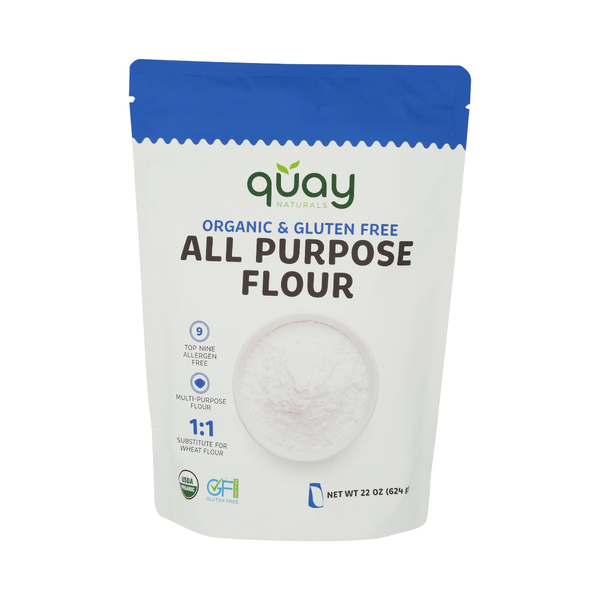 QUAY NATURALS: Organic Gluten Free All Purpose Flour, 22 oz