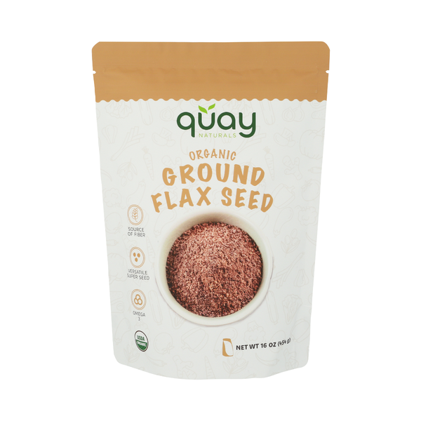 QUAY NATURALS: Organic Ground Flax Seed, 16 oz