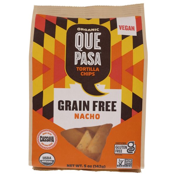 QUE PASA: Nacho Grain Free Tortilla Chip, 5 oz