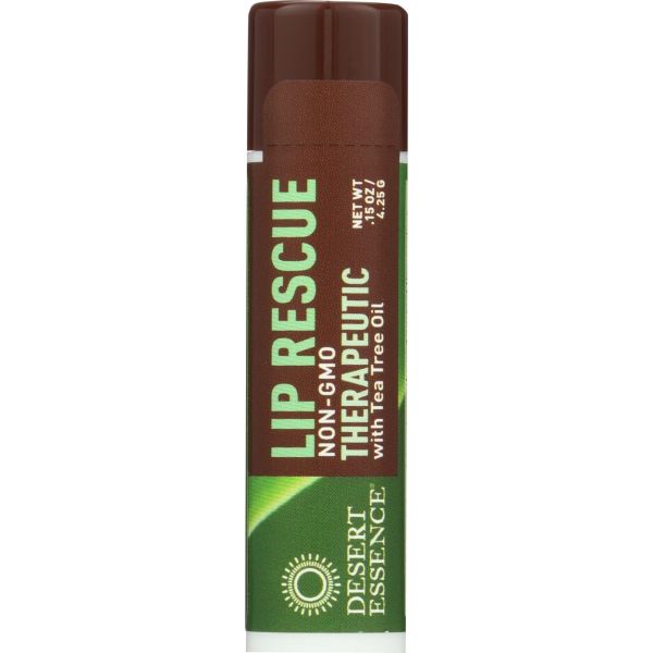 DESERT ESSENCE: Lip Rescue Therapeutic Tea Tree Oil Lip Balm, 0.15 oz