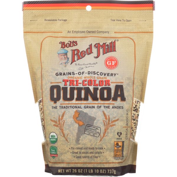 BOBS RED MILL: Organic Tricolor Quinoa Grain, 26 oz