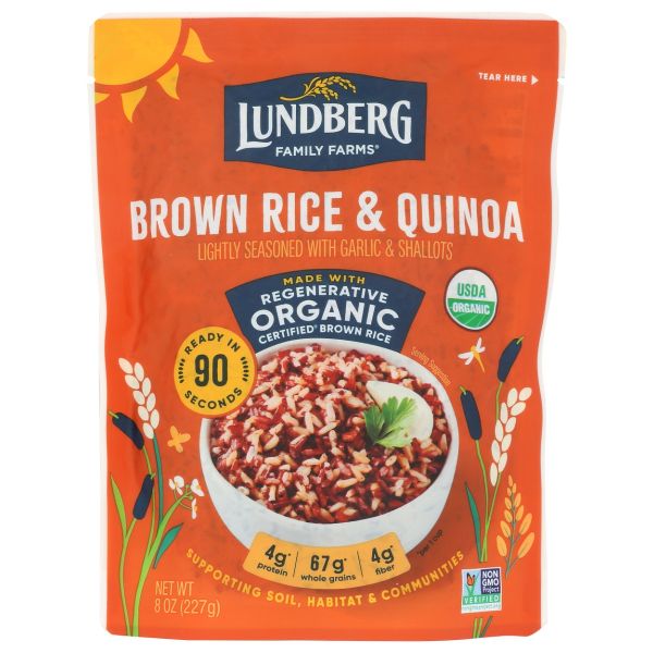 LUNDBERG: Organic 90 Second Brown Rice and Quinoa, 8 oz