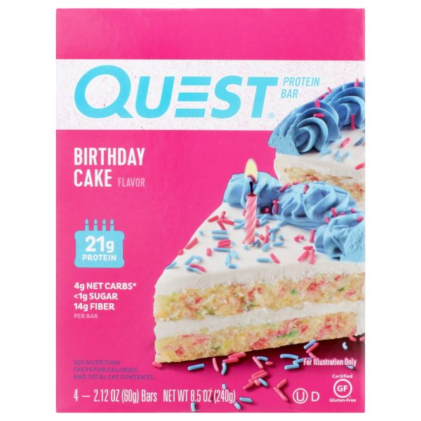 QUEST: Birthday Cake Bars 4pk, 8.5 oz