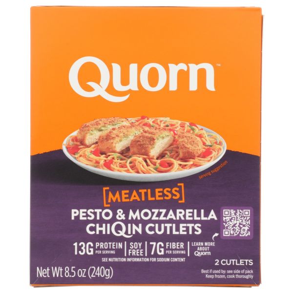 QUORN: Meatless Pesto and Mozzarella Cutlets, 8.5 oz