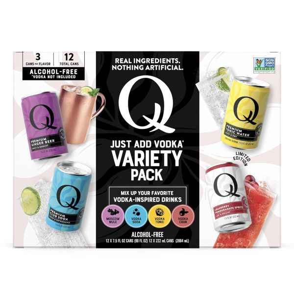 Q TONIC: Just Add Vodka Variety Pack 12 Count, 90 fo
