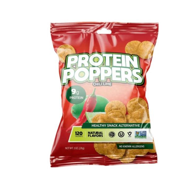 PROTEIN POPPERS: Chili Lime Chips, 1 oz