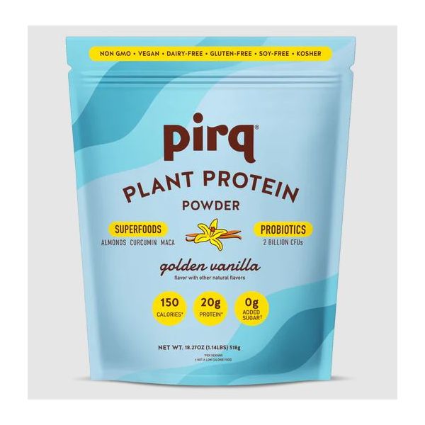 PIRQ: Plant Protein Powder Golden Vanilla, 1.14 lb