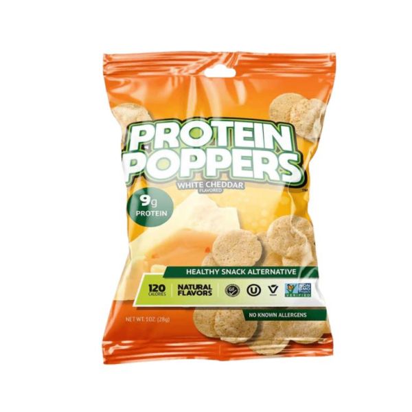 PROTEIN POPPERS: White Cheddar Chips, 1 oz