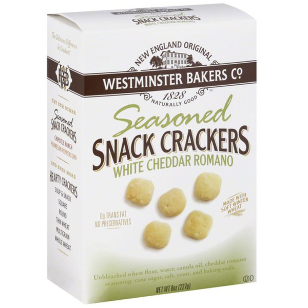 OLDE CAPE COD: Seasoned Snack Crackers White Cheddar Romano, 8 oz