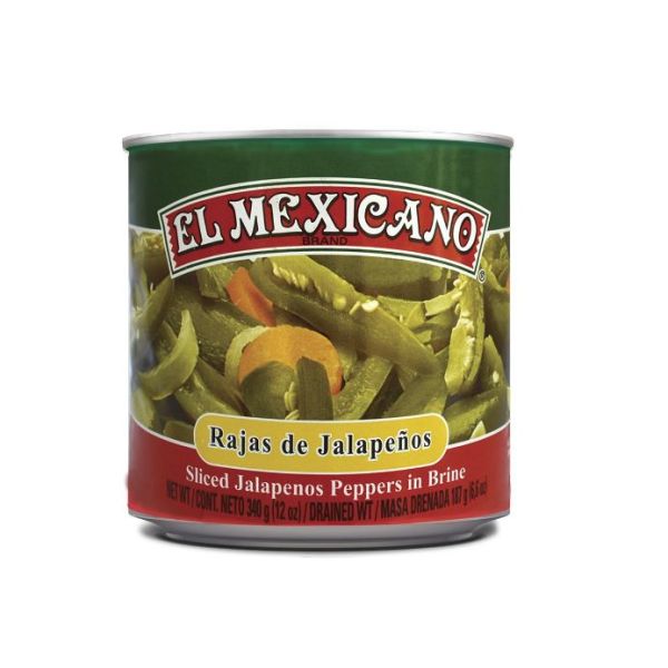 EL MEXICANO: Sliced Jalapenos Peppers In Brine, 12 oz