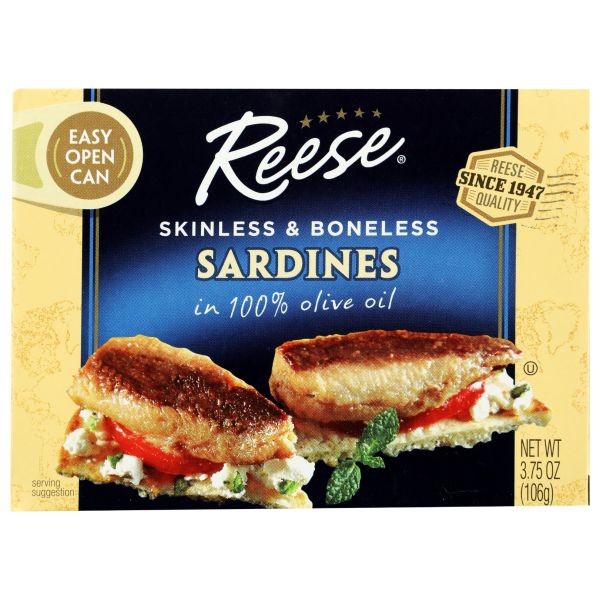 Reese Skinless & Boneless Sardines in 100% Pure Olive Oil, 3.75 Oz