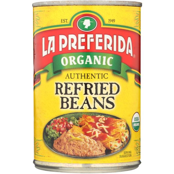 LA PREFERIDA: Organic Authentic Refried Beans, 15 oz
