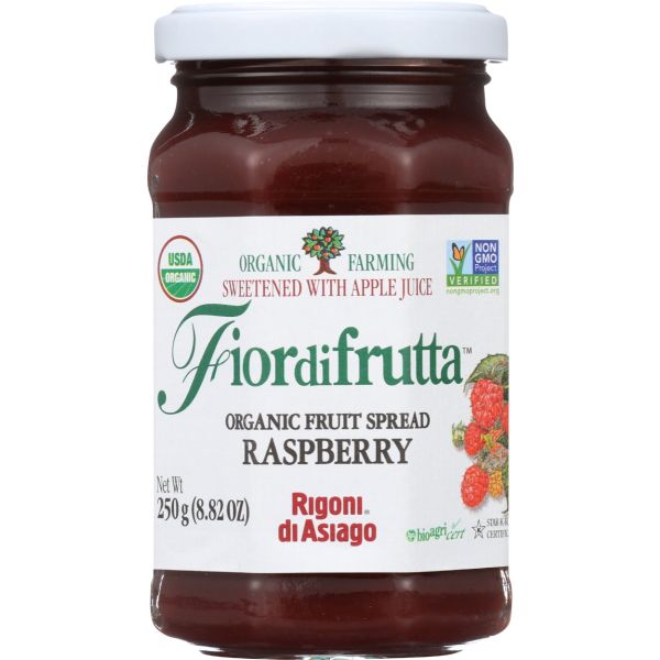 RIGONI: Organic Fruit Spread Raspberry, 8.82 oz