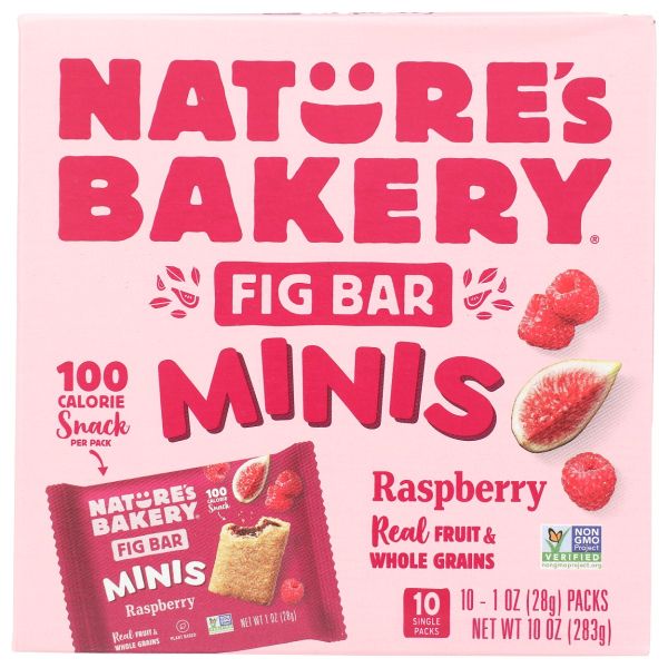 NATURES BAKERY: Whole Wheat Fig Bars Raspberry, 10 oz