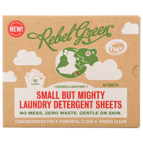 REBEL GREEN: Small But Mighty Laundry Detergent Sheets, 40 pc