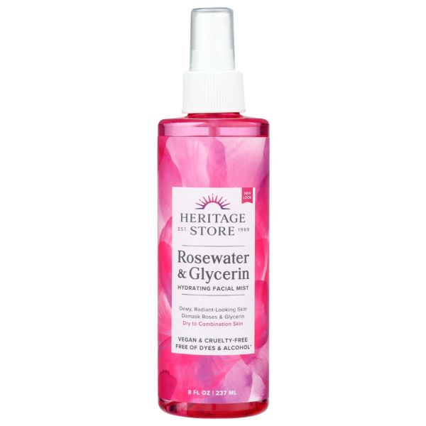 HERITAGE: Rosewater and Glycerin Hydrating Facial Mist, 8 oz