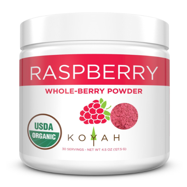 KOYAH: Organic Raspberry Powder Grown In Serbia and Freeze Dried, 4.5 oz