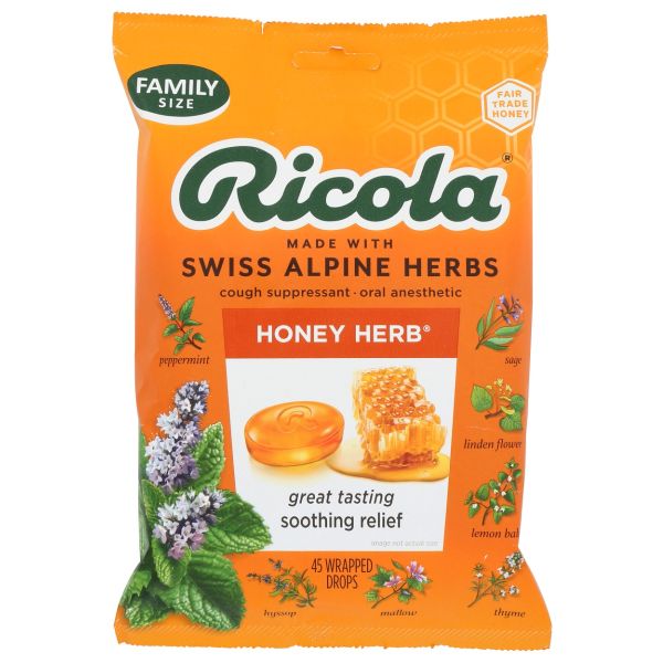 RICOLA: Honey Herb Cough and Throat Drops, 45 pc