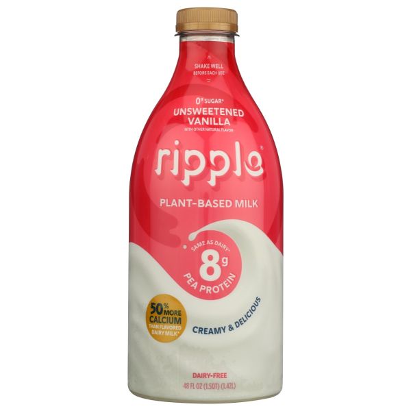 RIPPLE: Unsweetened Vanilla Milk, 48 oz