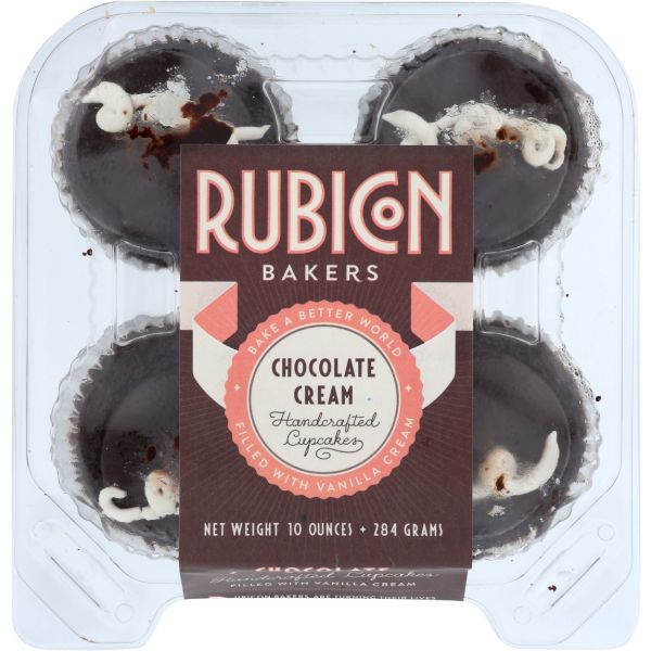 RUBICON BAKERY: Chocolate Cream Cupcakes 4 Count, 10 oz