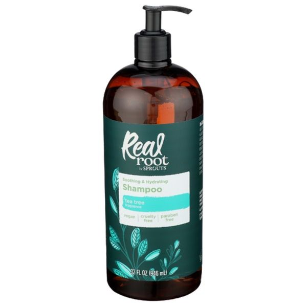 REAL ROOT: Soothing and Hydrating Tea Tree Shampoo, 32 fo