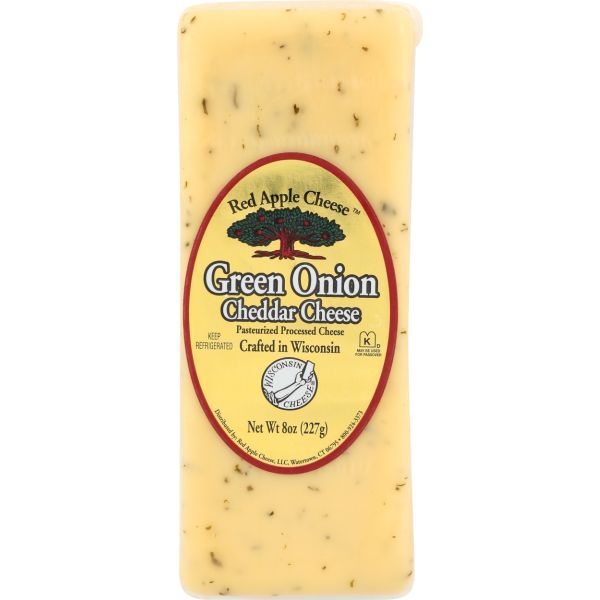 RED APPLE: Green Onion Cheddar Cheese, 8 oz