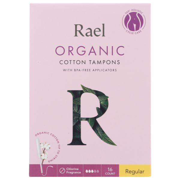 RAEL: Regular Compact Tampons Made With Organic Cotton, 16 pc