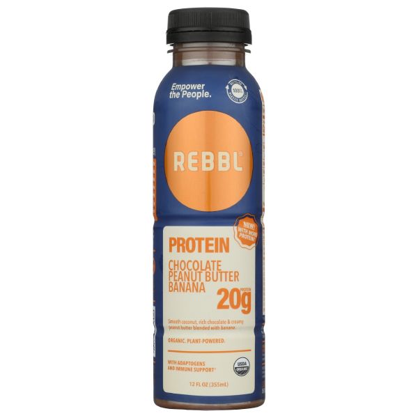 REBBL INC: Chocolate Peanut Butter Banana 20g Protein Shake, 12 fo