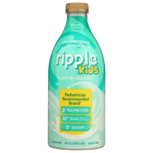 RIPPLE: Kids Unsweetened Original Milk, 48 fo