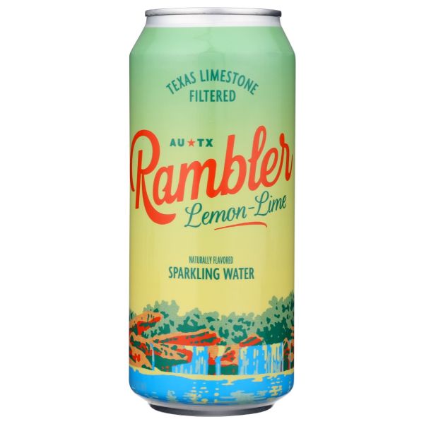 RAMBLER: Lemon Lime Sparkling Water, 16 fo