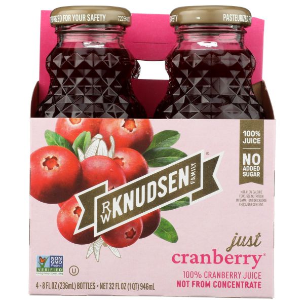RW KNUDSEN: Just Cranberry 4 Count, 32 fo