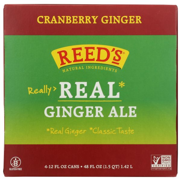 REEDS: Cranberry Ginger Ale 4 Count, 48 fo
