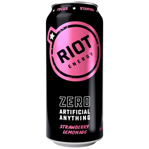 RIOT ENERGY: Strawberry Lemonade Energy Beverage, 16 fo