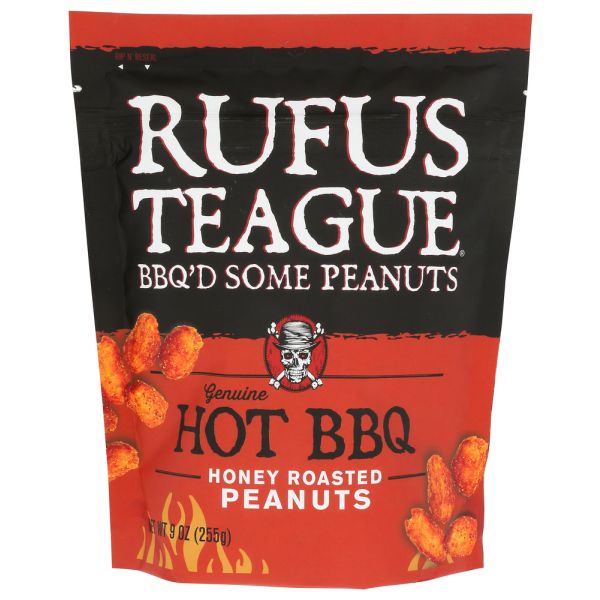 RUFUS TEAGUE: Hot Bbq Honey Roasted Peanuts, 9 oz