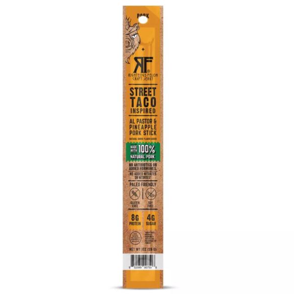 RIGHTEOUS FELON CRAFT JERKY: Street Taco Pork Pineapple Meat Stick, 1 oz
