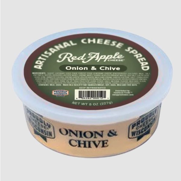 RED APPLE: Onion and Chive Cheese Spread, 8 oz