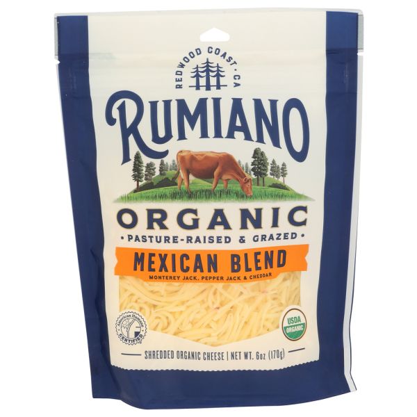 RUMIANO FAMILY: Organic Shredded Mexican Blend Cheese, 6 oz