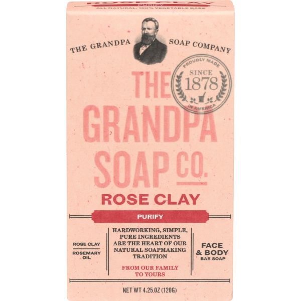 GRANDPAS: Rose Clay Bar Soap, 4.25 oz