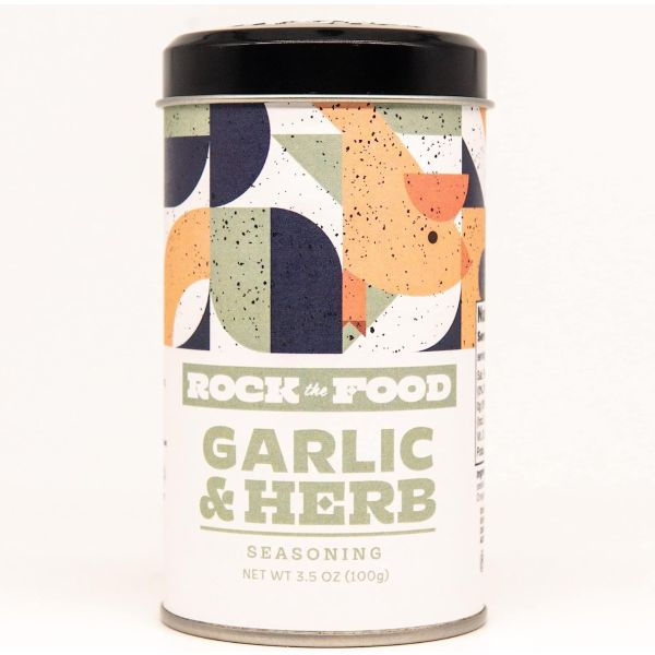 ROCK THE FOOD: Garlic Herb Seasoning Shaker, 3.5 oz