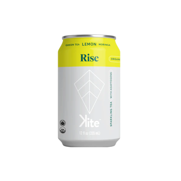 KITE: Moringa Lemon Rise Sparkling Adaptogenic Tea, 12 fo
