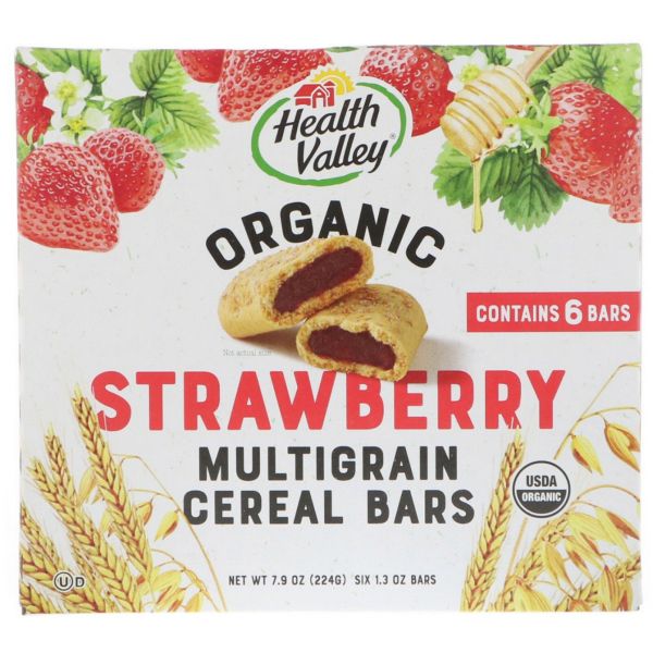 HEALTH VALLEY: Organic Multigrain Cereal Bar Strawberry, 7.9 oz