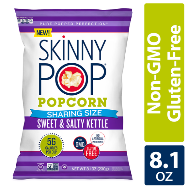 SKINNY POP: Popcorn Sharing Size Sweet and Salty Kettle, 8.1 oz
