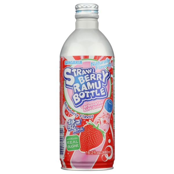 SANGARIA: Strawberry Ramune Bottle Can, 16.2 fo