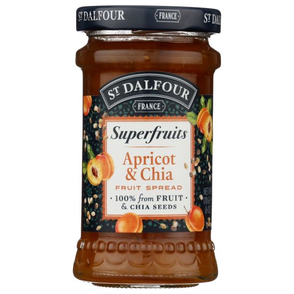 ST DALFOUR: Apricot and Chia Superfruit Spread, 6 oz