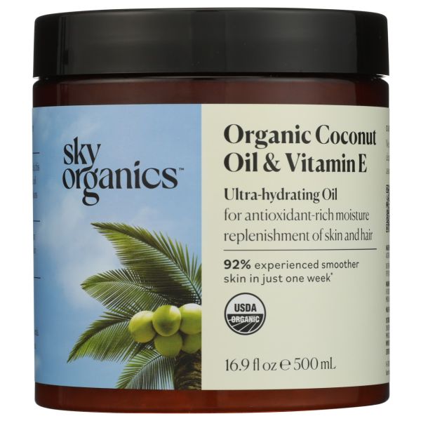 SKY ORGANICS: Organic Coconut Oil and Vitamin E, 16.9 oz