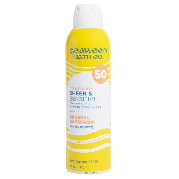 SEAWEED BATH COMPANY: Sheer Mineral Sensitive Spray SPF 50, 6 fo