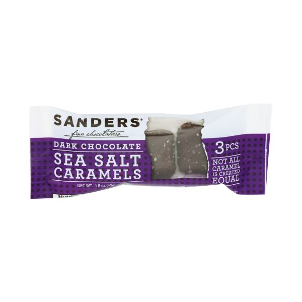 SANDERS: Dark Chocolate Sea Salt Caramels 3 pc, 1.5 oz