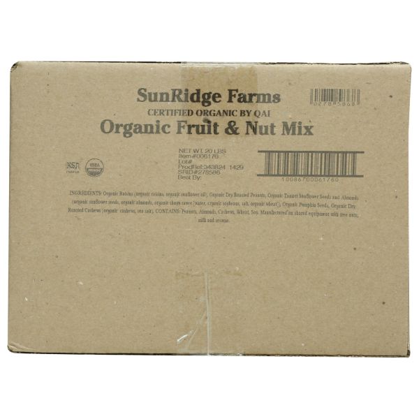 SUNRIDGE FARMS: Organic Fruit and Nut Snack Mix, 20 lb