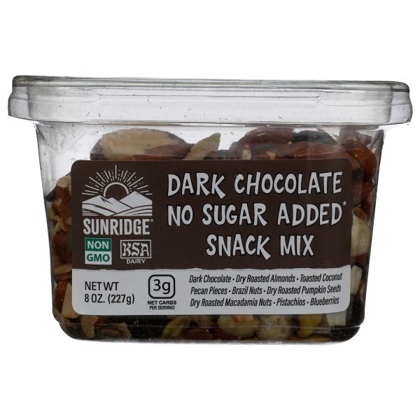 SUNRIDGE FARMS: Dark Chocolate No Sugar Added Snack Mix, 8 oz