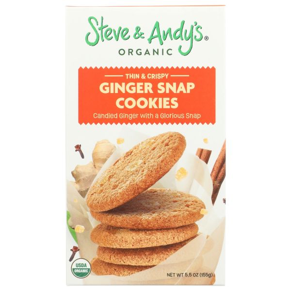 STEVE & ANDYS ORGANICS: Gluten Free Ginger Snap Cookies, 5.5 oz